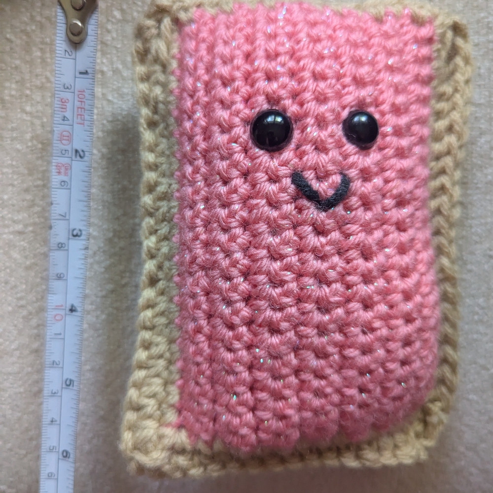 Handmade Pink Crochet Strawberry pop Tart Plushie